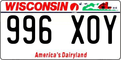 WI license plate 996XOY