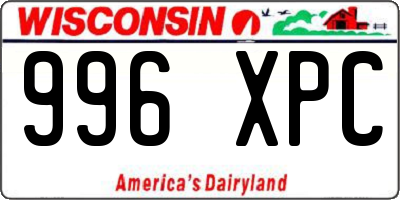 WI license plate 996XPC