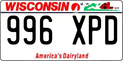 WI license plate 996XPD