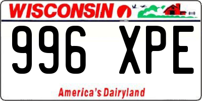 WI license plate 996XPE