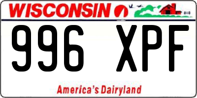 WI license plate 996XPF