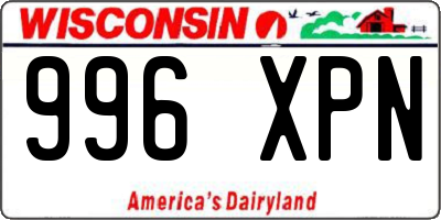 WI license plate 996XPN