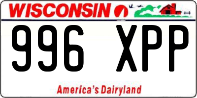 WI license plate 996XPP