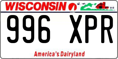 WI license plate 996XPR