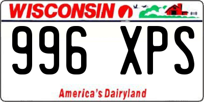 WI license plate 996XPS