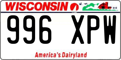 WI license plate 996XPW