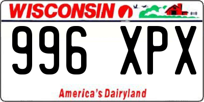 WI license plate 996XPX