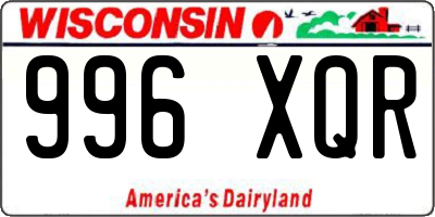 WI license plate 996XQR