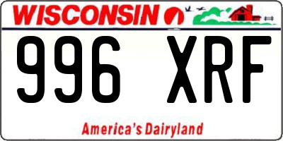 WI license plate 996XRF