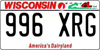 WI license plate 996XRG