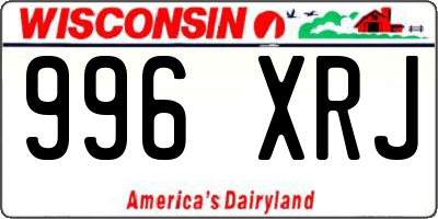 WI license plate 996XRJ