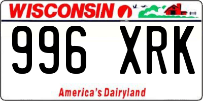 WI license plate 996XRK