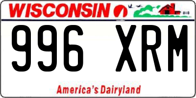 WI license plate 996XRM
