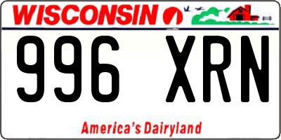 WI license plate 996XRN