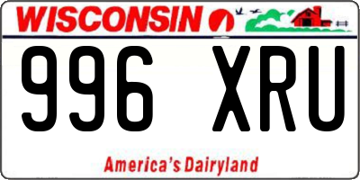 WI license plate 996XRU