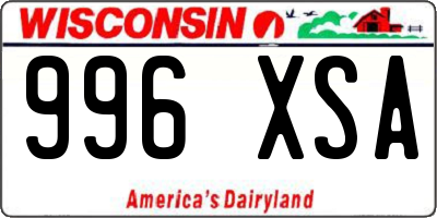 WI license plate 996XSA