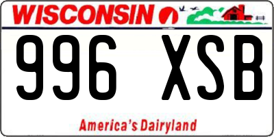 WI license plate 996XSB