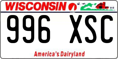 WI license plate 996XSC