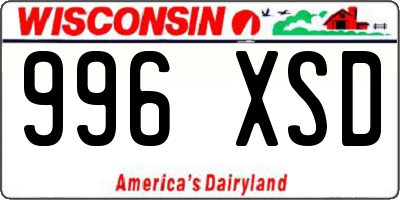 WI license plate 996XSD