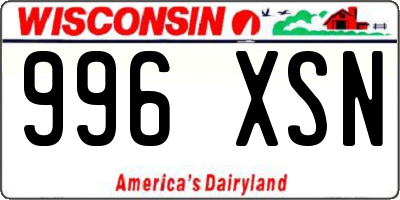 WI license plate 996XSN