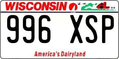 WI license plate 996XSP