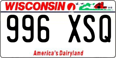 WI license plate 996XSQ