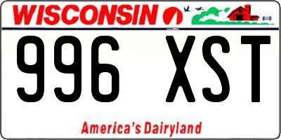 WI license plate 996XST