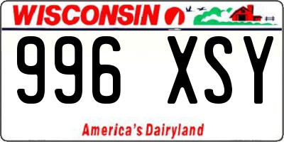 WI license plate 996XSY