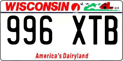 WI license plate 996XTB