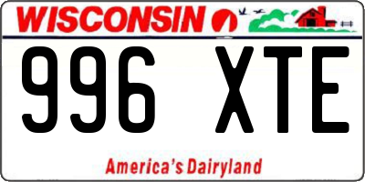 WI license plate 996XTE