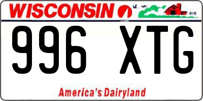 WI license plate 996XTG