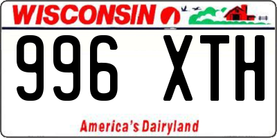 WI license plate 996XTH
