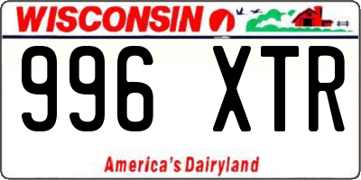 WI license plate 996XTR