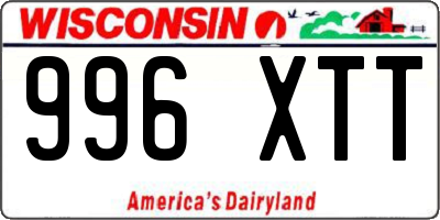 WI license plate 996XTT