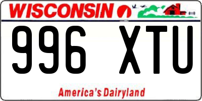 WI license plate 996XTU