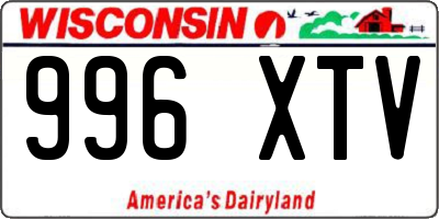 WI license plate 996XTV