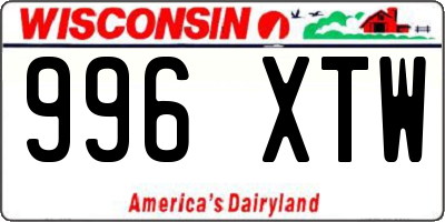 WI license plate 996XTW