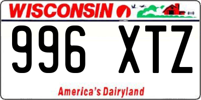 WI license plate 996XTZ