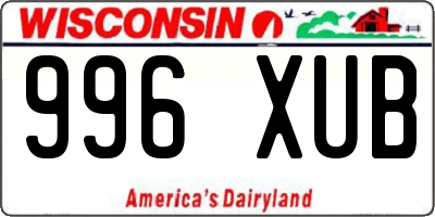 WI license plate 996XUB
