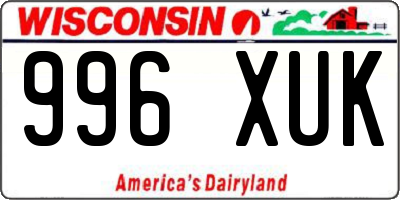 WI license plate 996XUK