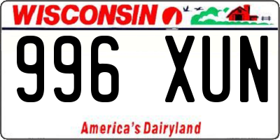 WI license plate 996XUN