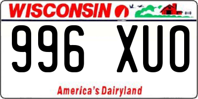 WI license plate 996XUO