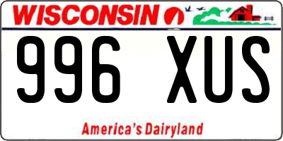 WI license plate 996XUS