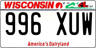 WI license plate 996XUW