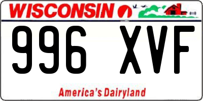 WI license plate 996XVF