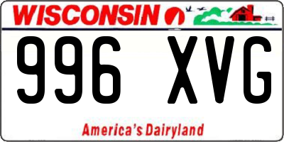 WI license plate 996XVG