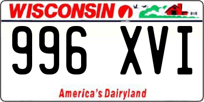 WI license plate 996XVI