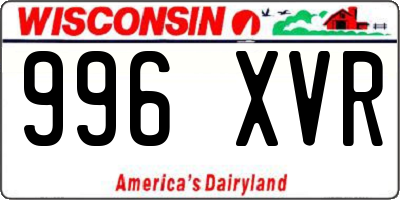WI license plate 996XVR