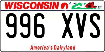 WI license plate 996XVS
