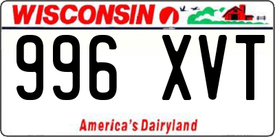 WI license plate 996XVT